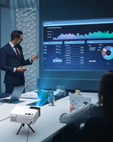 Projector with WiFi and Bluetooth Projector 4K WiFi Projector Outdoor Projector