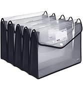 Plastic File Folders, Waterproof Transparent Expandable File Organiser - Portable Large Capacity ...
