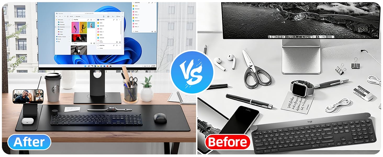 Wireless Charging Mouse Pad with Magnetic Phone Stand