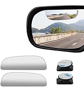 2 pcs Blind Spot Mirrors, 2" Wide Angle Ultra-thin Frameless HD Glass Convex Side Rear View Mirro...