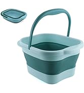 Collapsible Foot Bath Soak Tub with Handle, Portable Feet Spa Soaking Basin Bucket with Massage A...