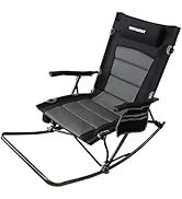 WKFAMOUT Oversized Folding Rocking Camping Chair with Footrest Removable Pillow Portable Outdoor ...