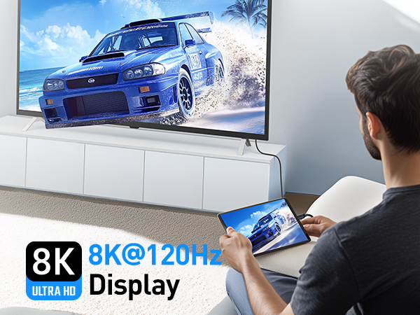 DisplayPort to USB C cable supports 8K@60Hz and 4K@240Hz video