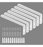 LSK 6PCS L Bracket, 5"×2"(125×50mm) Shelf Support Bracket Max Load : 42lb, White