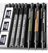 Nicpro 3 PCS 1.3 mm Mechanical Pencils Set with 36 Lead Refill, 3 Eraser - Weatherproof Metal Bar...