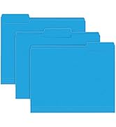 File Folder, RAZCC 150 Pack 1/3 Cut Tab File Folders Letter Size, Blue, Colored Folders with Tab ...