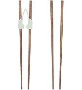 DOERDO Learning Chopstick Helpers 2Pairs Wooden Chopsticks for Adults, Beginner, Trainer, Reusabl...