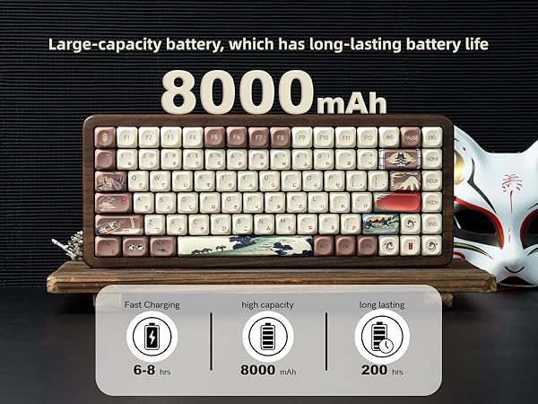 75% Wireless Mechanical Keyboard with QMK/VIA, WD75 V2 Retro Creamy Gaming Keyboard