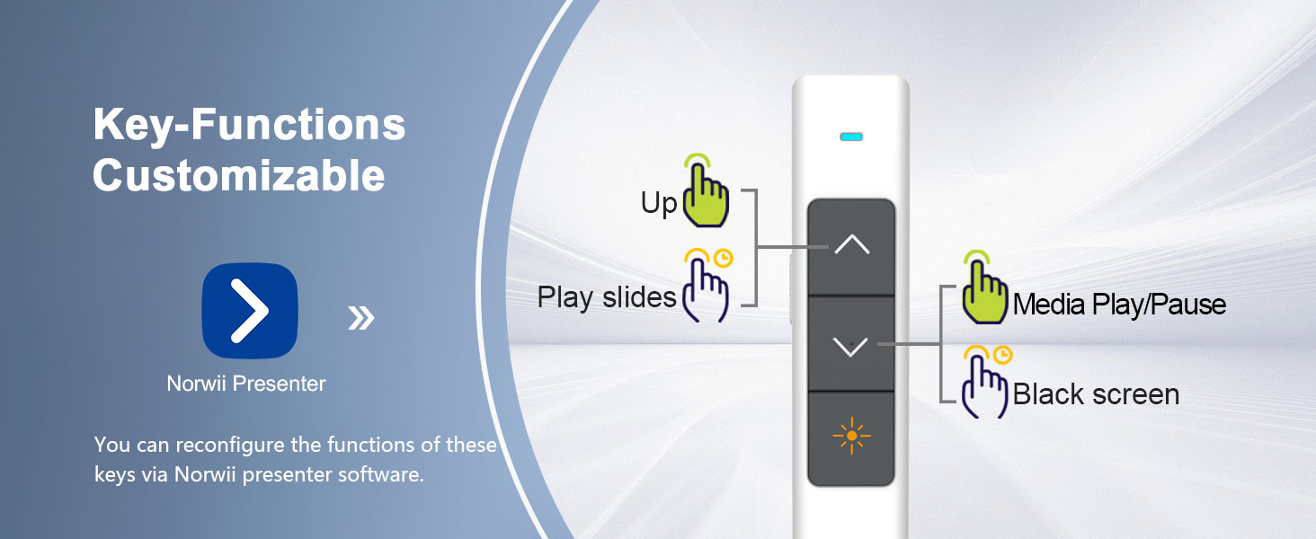 NORWII N26 Long Control Range Presentation Clicker_details