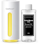 CoreFavor Waterless Essential Oil Diffuser with 120ml Oil, Portable Battery-Operated Cold Air Aro...