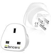 LENCENT UK to US America Plug Adapter, 2 Pack Grounded USA Visitors Travel Converter, Converts Al...
