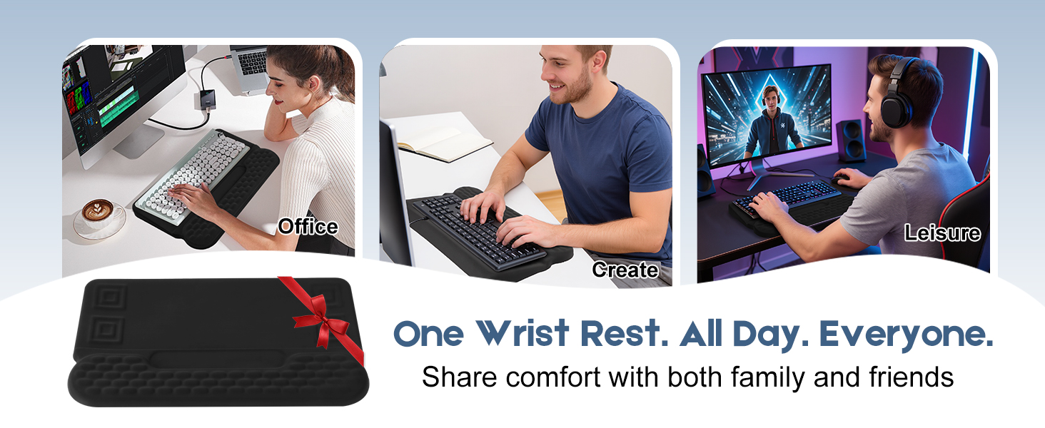 TEEYELLA Wrist Rest with Keyboard Stand, Ergonomic Keyboard Wrist Rest with Pens Storage