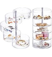 5 Layers Jewelry Organizer Storage Box, FODIENS Rotatable Hair Tie Container Earrings Holder Orga...