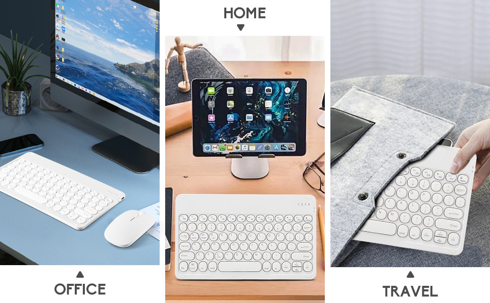 Bluetooth Keyboard and Mouse Combo for iPad - Rechargeable Wireless Keyboard