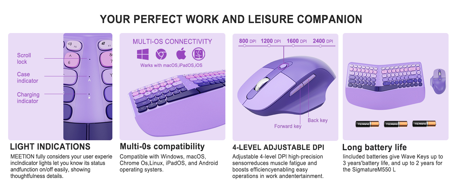 Ergonomic Wireless Keyboard Mouse
