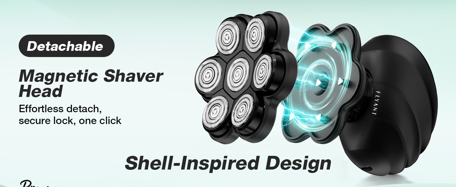 Magnectic head shaver