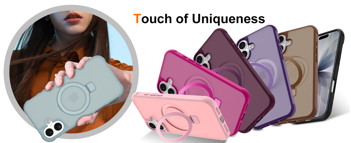 iPhone case with stand magsafe ring magnetic