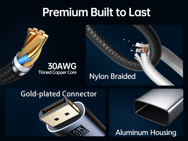 Built to Last. Premium Quality. Featuring a braided nylon cable and Aluminum Housing for durability.