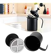 Milk Frother Cup 400cc, Compact Finely Foamed Milk Frother Pitcher, Easy to Clean Metal Cup for F...