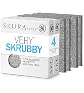 Skura Style Very Skrubby Heavy Duty Scouring Pads (Bulk 4 Pack) | Abrasive Kitchen Cleaner for Ca...