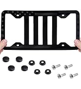 Silicone License Plate Frame, Black American Flag License Plate Frame, Rubber Licence Plate Frame...