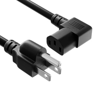 NEMA 5-15P to C13 Right Angle Universal Power Cord