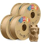 OVERTURE 4KG Bundle Matte PLA 3D Printer Filament 1.75mm, Matt Surface &amp; Low Warping Filament 4 P...