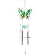 MUMTOP Butterfly Wind Chimes for Outside, Stained Glass Wind Chime Windchimes for Patio, Outdoor,...