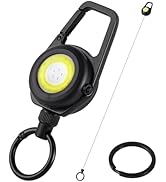 Retractable Keychain Condenser Flashlight 300 Lumens Rechargeable 4 Working Modes with Key Ring a...