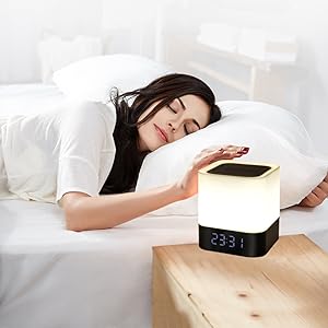 alarm clock with lamp bluetooth speaker led clock night lights wireless speaker night light