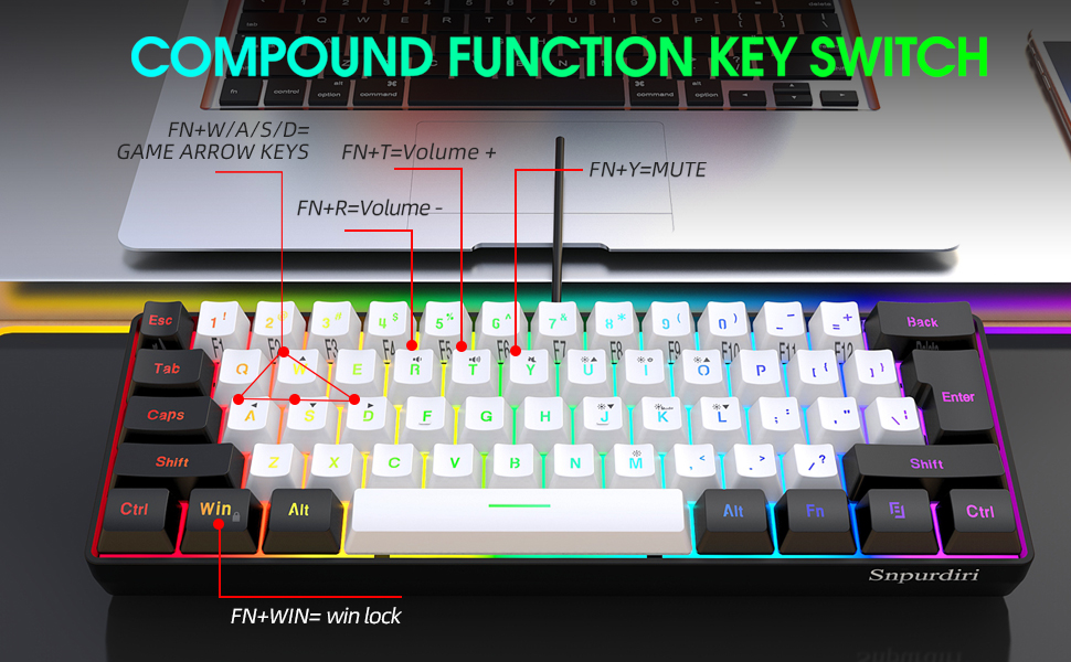 60% compact gaming keyboard