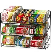 Deco Brothers Stackable Can Rack Organizer for Kitchen and Pantry, 3 Tier, Black
