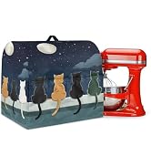 Doojoayie Stand Mixer Cover 6-8 Quarts Cat &amp; Moon Kitchen Aid Mixer Cover with Draw Rope Kitchen ...