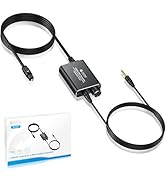 eSynic Portable Optical to 3.5mm/Aux Adapter-7 FT Long-192KHz DAC Converter-Metal Shell-Built in ...