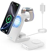 Wireless Charger Magnetic for Apple Devices - JoyGeek 3 in 1 Foldable Charging Station for Magsaf...