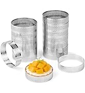 Hilsita 16 Pack Tart Rings,Stainless Steel 4 Inch Cookie Rings For Baking Small Pastry Rings Mous...