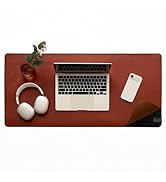 Nordik Felt and Leather Desk Mat - Emberwood Brown - 35x17 Inch Felt and Vegan Leather Desk Blott...