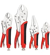FASTPRO 4-Piece Locking Pliers Set With Heavy Duty Grip, 5", 7" and 10" Curved Jaw Locking Pliers...