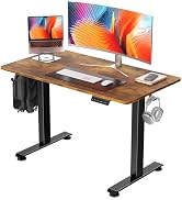 Veken 48 Inch Electric Standing Desk, Height Adjustable Sit Stand Up, Wood Desktop, Work Home Off...