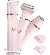 Bikini Trimmer for Women, 3 in 1 Electric Shaver for Womens,Painless Personal Body Hair Groomer,S...