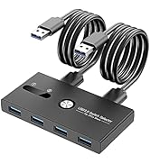 USB 3.0 Switch Selector,ZIYUETEK KVM Switcher 4 Port USB Peripheral Switcher Box Hub for Mouse Ke...