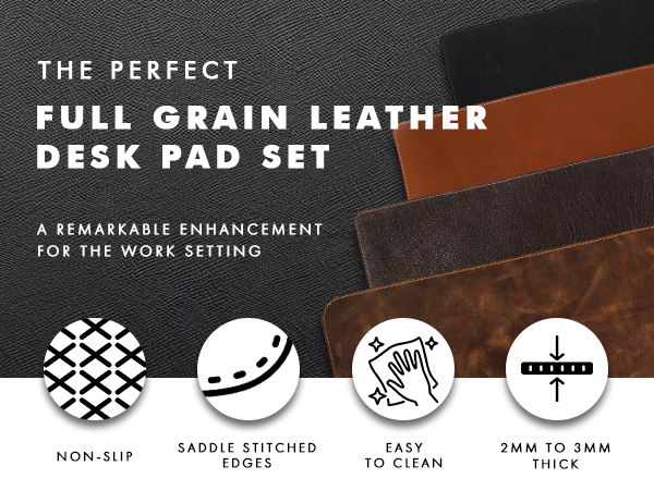 ELIZO Leather Desk Mat Blotter,Desk Pad for Computer Keyboard,Desk Top Cover Protector,Mouse Pad