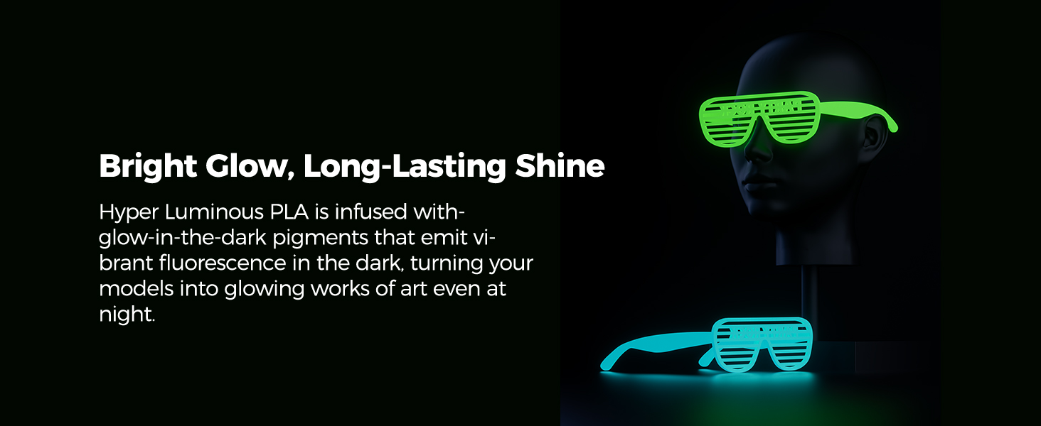 Hyper glow in the dark filament