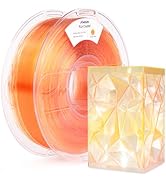 AMOLEN Translucent PLA Filament 1.75mm, Transparent 3D Printer Filament, Crystal PLA Amber Yellow...