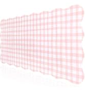 L-SPOUTTO Pink Checkered Mouse Pad,Scalloped Desk Mat XXL Large Geometric Gaming Mousepad,35.4x15...