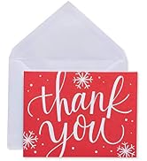 American Greetings Holiday Thank You Cards and Envelopes, Red Snowflake (25-Count)