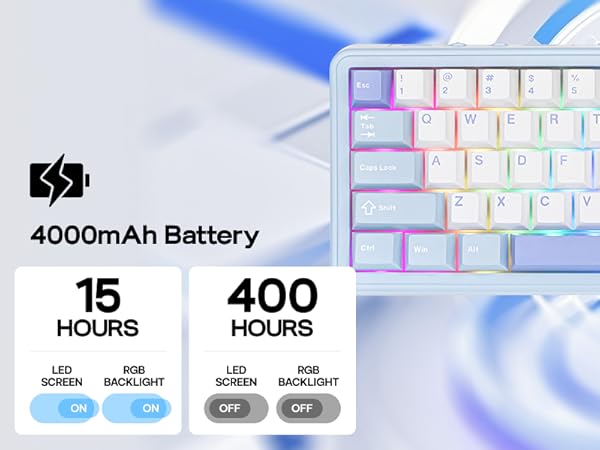 HE65 wireless gaming keyboard with screen and knob