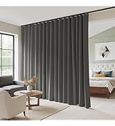 RYB HOME 100%Blackout Room Divider Curtain, Thermal Insulated&amp;Privacy Assurd Extra Wide Curtain f...