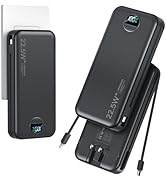 20000mAh Ultra-Portable-Charger-Power-Bank with Built in Cables&amp;AC Wall Plug,PD20W USB-C Fast Cha...