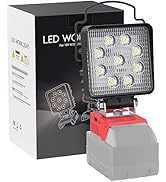 LIVOWALNY Portable LED Work Light for Milwaukee m18 Battery, 30W 3000LM Cordless Flood Lights for...